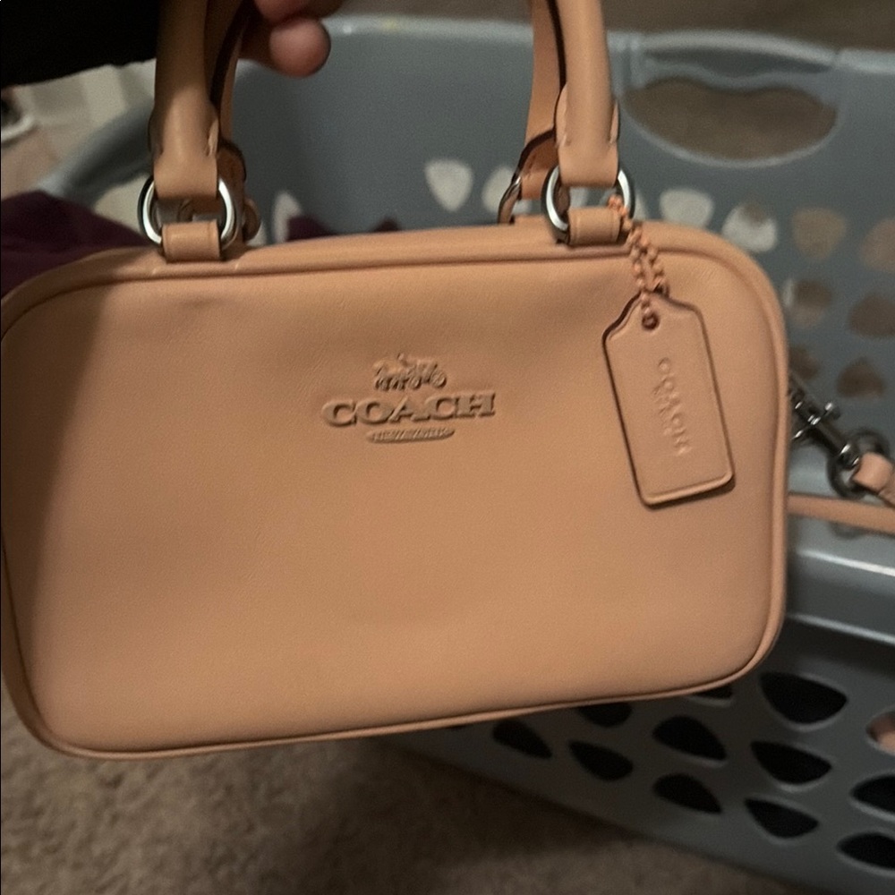 Coach Smooth Leather Crossbody Bag - Beige